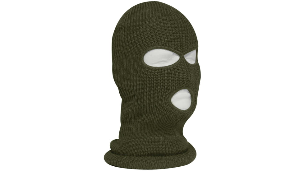 Rothco Fine Knit Three Hole Facemask, Olive Drab, One Size, 25989-OliveDrab