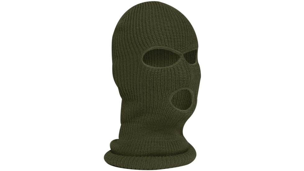 Rothco Fine Knit Three Hole Facemask, Olive Drab, One Size, 25989-OliveDrab