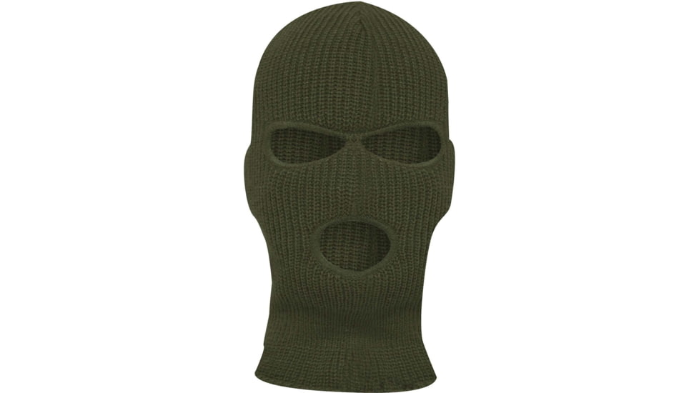 Rothco Fine Knit Three Hole Facemask, Olive Drab, One Size, 25989-OliveDrab