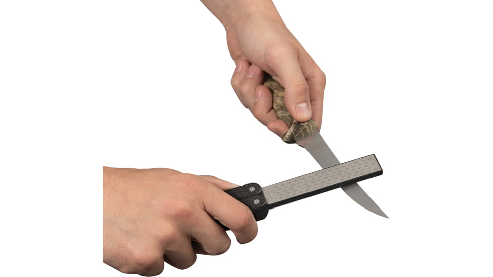 Rothco Folding Pocket Sharpener, ABS Plastic Handle, Carbon Steel Sharpener, Diamond Coating, 32300