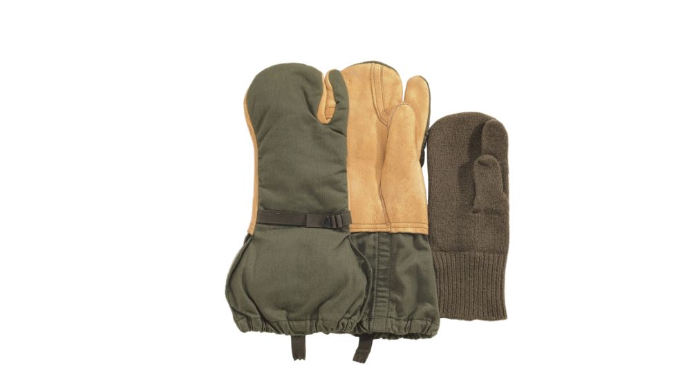 Rothco G.I. Leather Trigger Finger Mittens, M, 4394-M