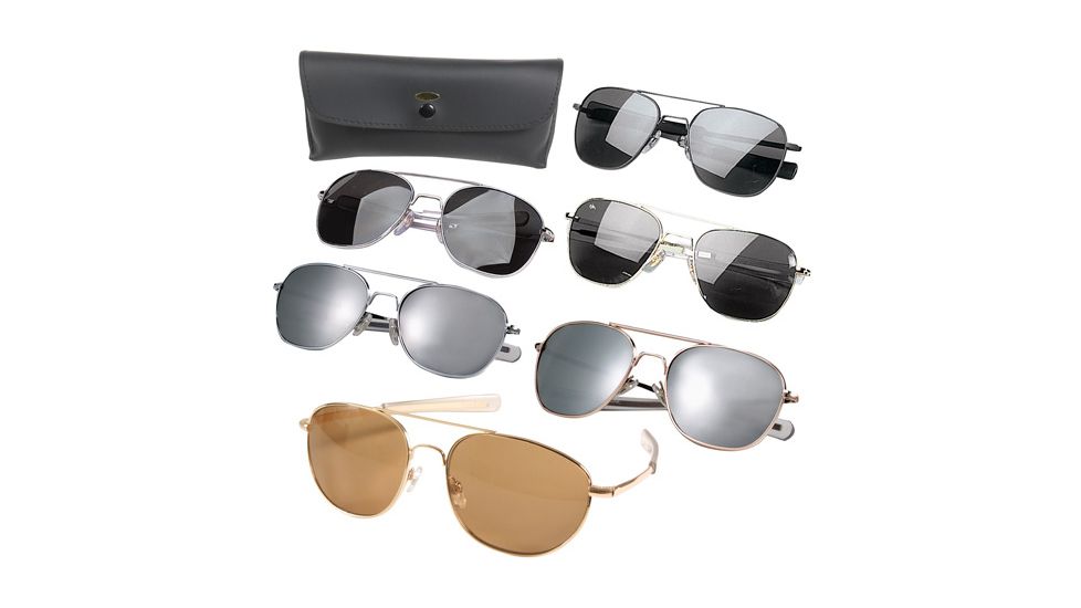 Rothco G.I. Type Aviator Sunglasses, Gold / Smoke, 55, 10604-GoldSmoke-52MM