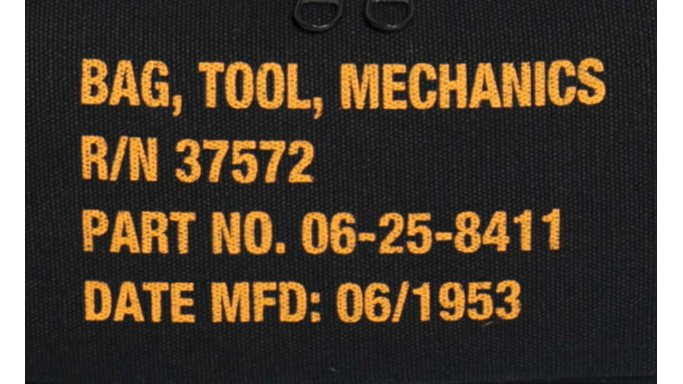 Rothco G.I. Type Zipper Pocket Mechanics Tool Bag With Military Stencil, Black, One Size, 9113-Black-OneSize