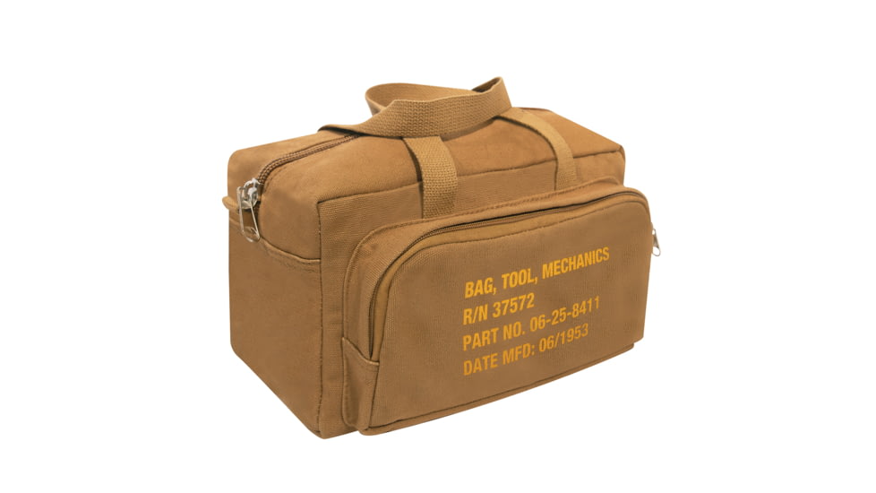 Rothco G.I. Type Zipper Pocket Mechanics Tool Bag w/ Military Stencil, One Size, Coyote Brown, 91132-CoyoteBrown-OneSize