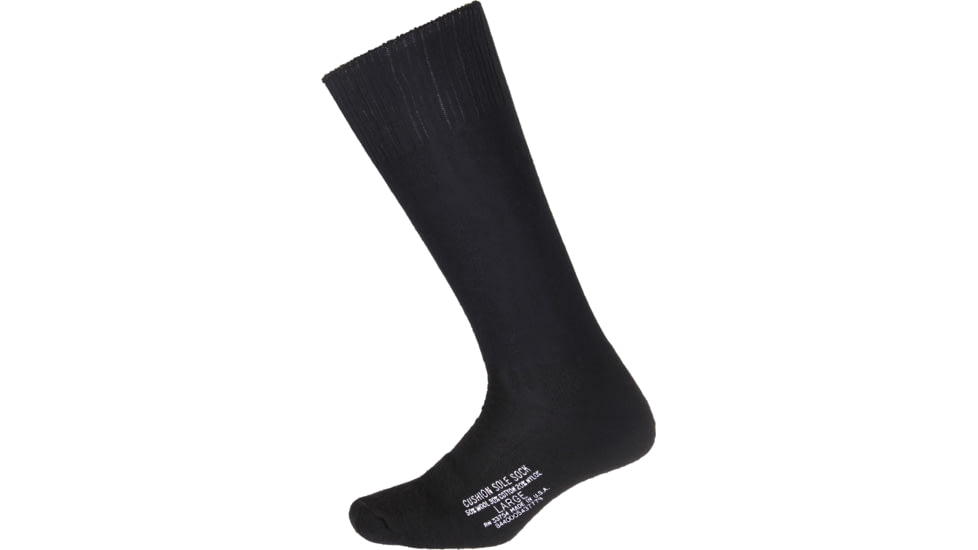 Rothco Government Issue Irregular Cushion Sole Socks, Mens, Black, Small, 7448-484