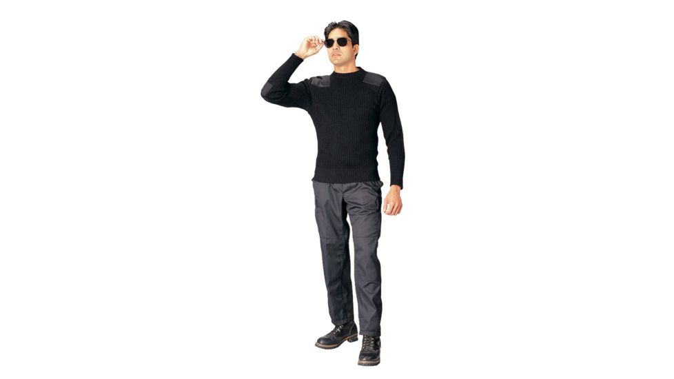 Rothco Government Type Wool Commando Sweater, 36, Black, 6349-36-Black
