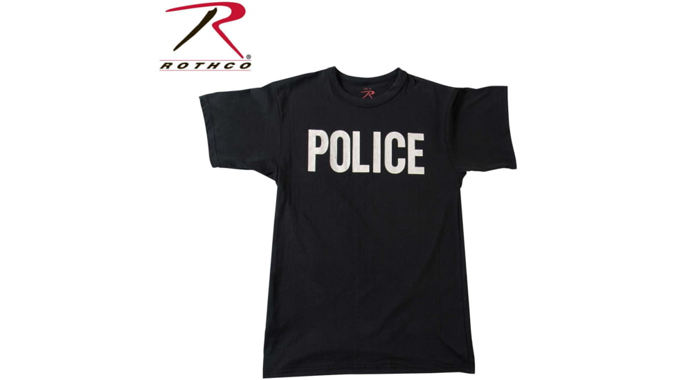 Rothco Imperfect 2-Sided T-Shirt w/ Police Print - Mens, Black, Medium, R6612-M
