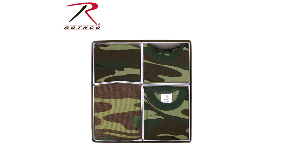 Rothco Infant 4 Piece Camo Boxed Gift Set, Woodland Camo, 6995-WoodlandCamo