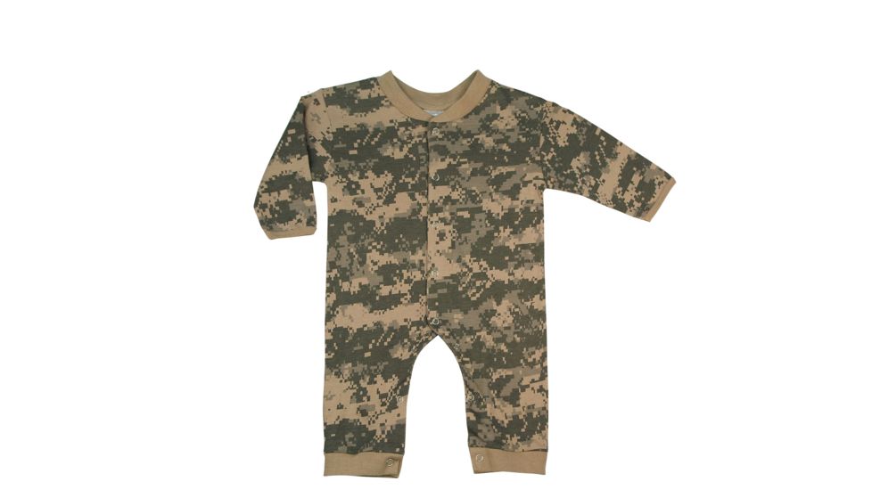 Rothco Infant Camo Long Sleeve and Leg One-piece Bodysuit, ACU Digital Camo, 3-6 Months, 67058-ACUDigitalCamo-3-6Months