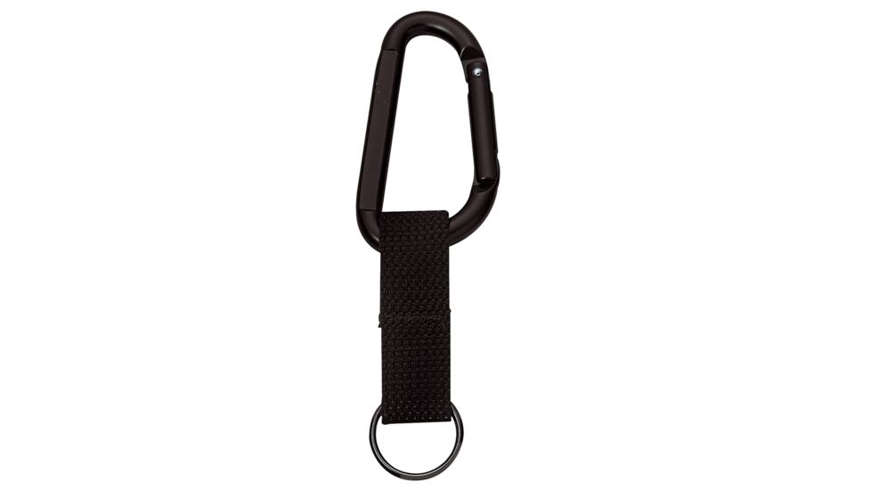 Rothco Jumbo 80MM Carabiner With Web Strap Key Ring, Black, 291-Black