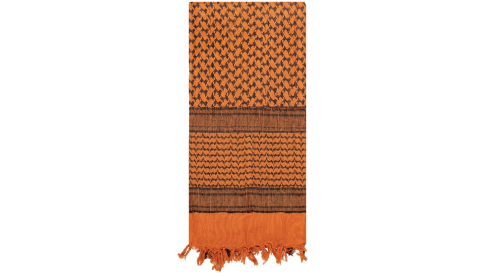 Rothco Lightweight Shemagh Tactical Keffiyeh Scarf, Black/Orange, 4537-BlackOrange