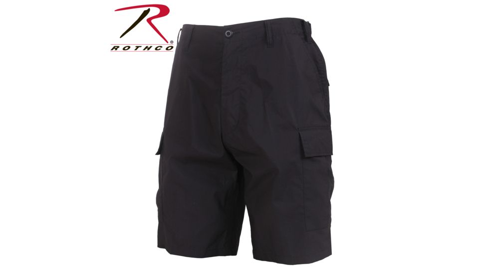 Rothco Lightweight Tactical BDU Shorts, Black, XL, 3651-Black-XL