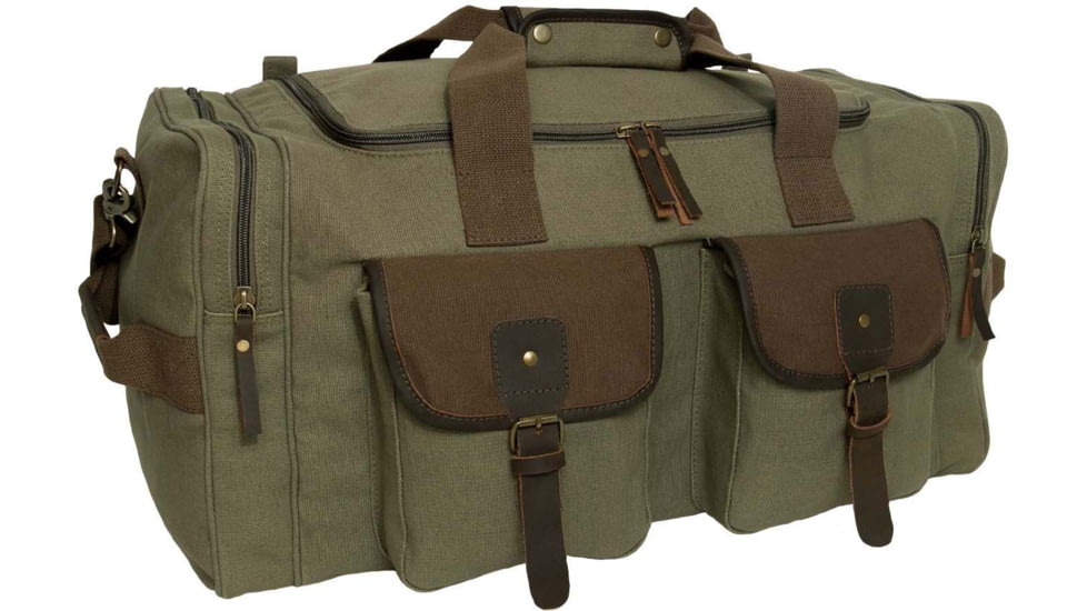 Rothco Long Journey Canvas Travel Bag, Olive Drab, 22oz, 5953-OliveDrab