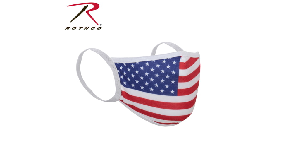 Rothco American Flag Reusable 3-Layer Face Mask, Polyester, Small/Medium, Red/White/Blue, 11280-RedWhiteBlue-SM