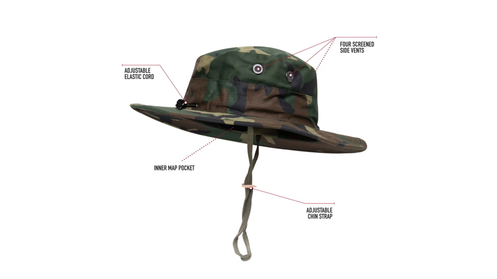 Rothco Midnight Camo Adjustable Boonie Hat, Midnight Black Camo, One Size, 613902034297