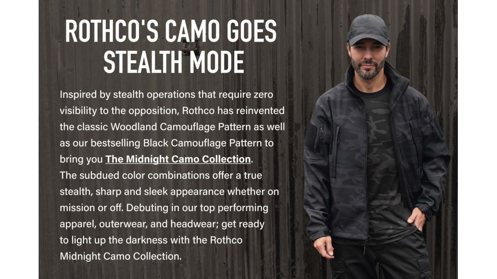 Rothco Midnight Camo Low Profile Caps, Midnight Black Camo, One Size, 613902034273
