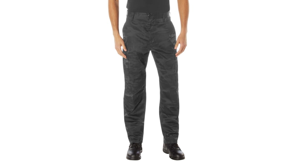 Rothco Midnight Camo Tactical BDU Pants, S 27in-31in Waist, Midnight Black Camo, 12012-MidnightBlackCamo-S27-31Waist