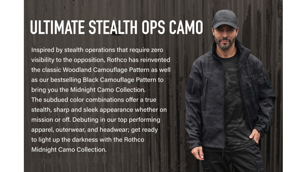 Rothco Midnight Camo Tactical Operator Cap, Midnight Black Camo, One Size, 613902034280