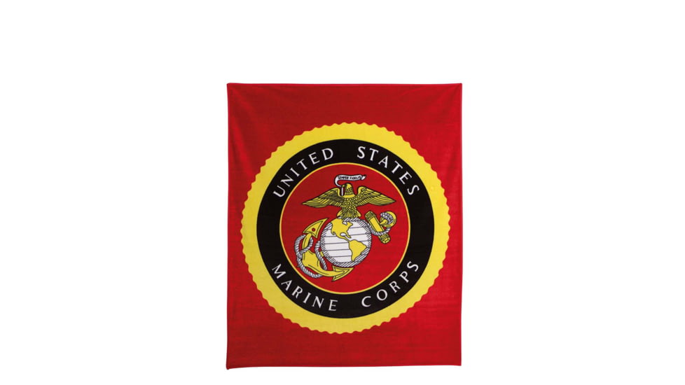 Rothco Military Insignia Fleece Blankets, 2301-Marines