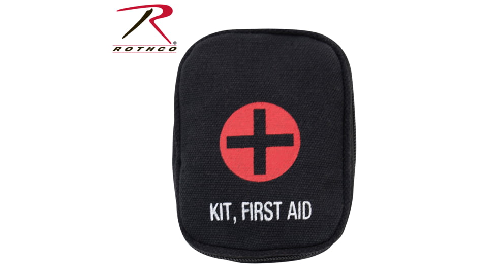 Rothco Military Zipper First Aid Kit, Black, 9328-Black