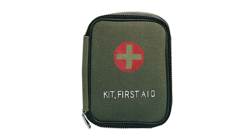 Rothco Military Zipper First Aid Kit Pouch, Olive Drab, 8325-OliveDrab