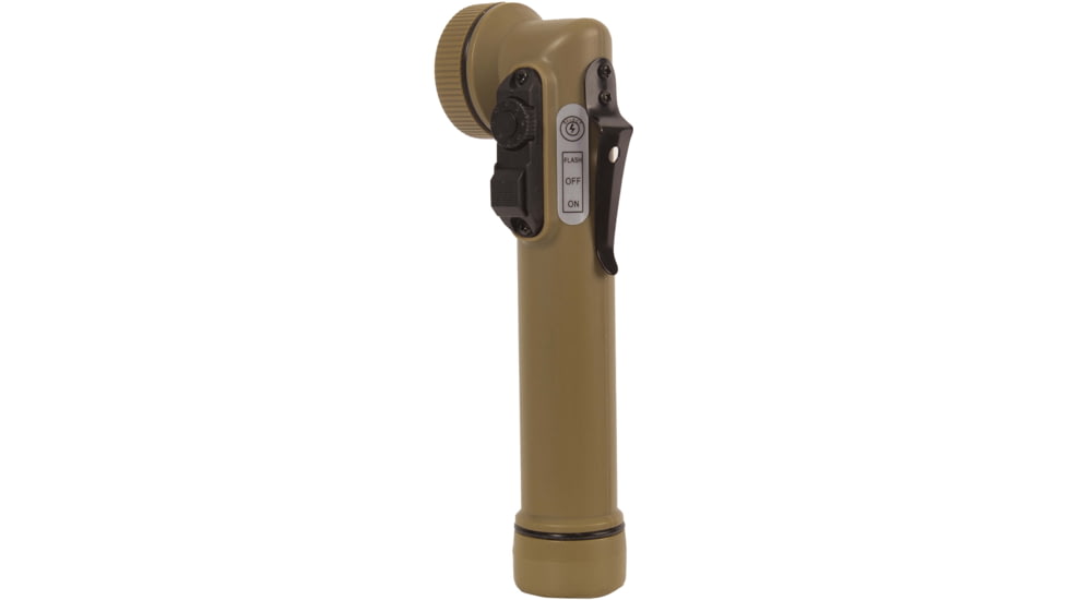 Rothco Mini LED Army Style Flashlight, AA, 6 LED Clear/Red/Blue/Green Bulbs, Coyote Brown, 52820-CoyoteBrown