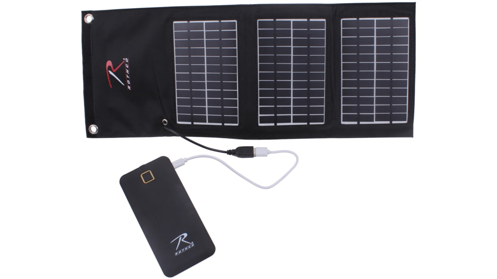 Rothco MOLLE Solar Panel With Power Bank, Black, 2117