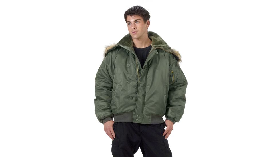 Rothco N-2B Flight Jacket, Sage Green, Small, 7190-SageGreen-S