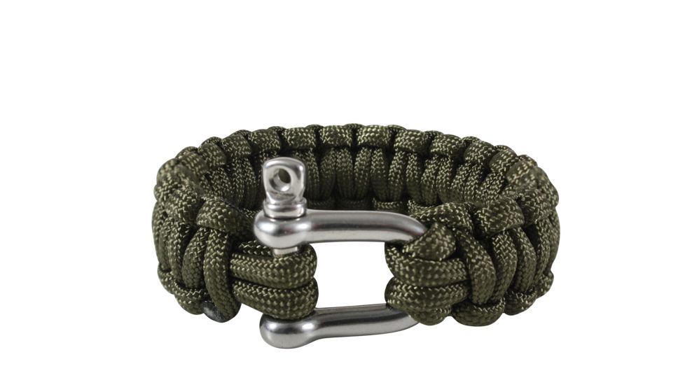 Rothco Paracord Bracelet With D-Shackle, Olive Drab, 7, 914-OliveDrab-7Inches