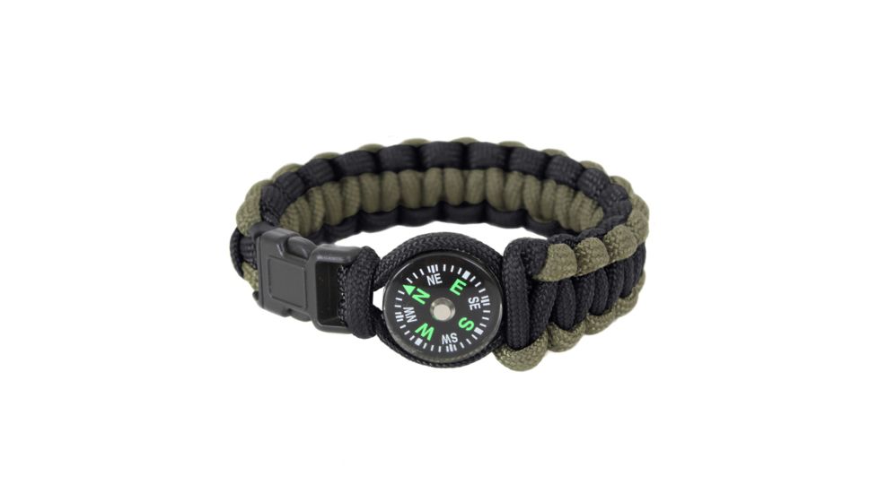 Rothco Paracord Compass Bracelet, Olive Drab/Black, 7, 999-OliveDrabBlack-7Inches