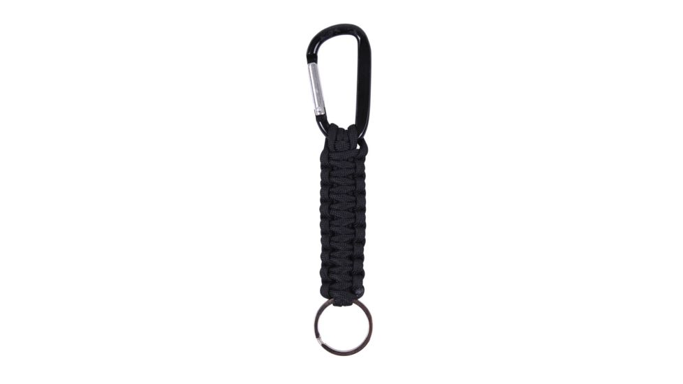Rothco Paracord Keychain with Carabiner, Black, 9808-Black