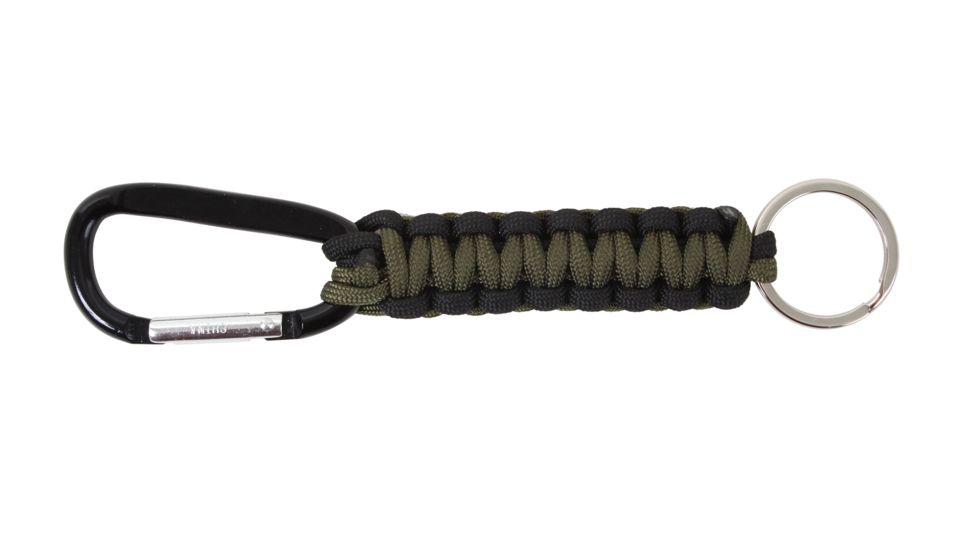 Rothco Paracord Keychain with Carabiner, Olive Drab/Black, 9179-OliveDrabBlack