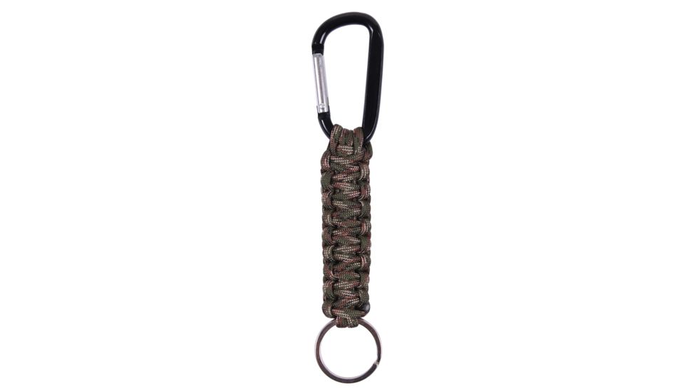 Rothco Paracord Keychain with Carabiner, Woodland Camo, 9803-WoodlandCamo