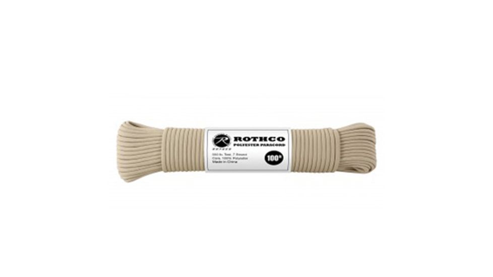 Rothco Polyester Paracord, Tan, 100 ft, 30801-Tan-100