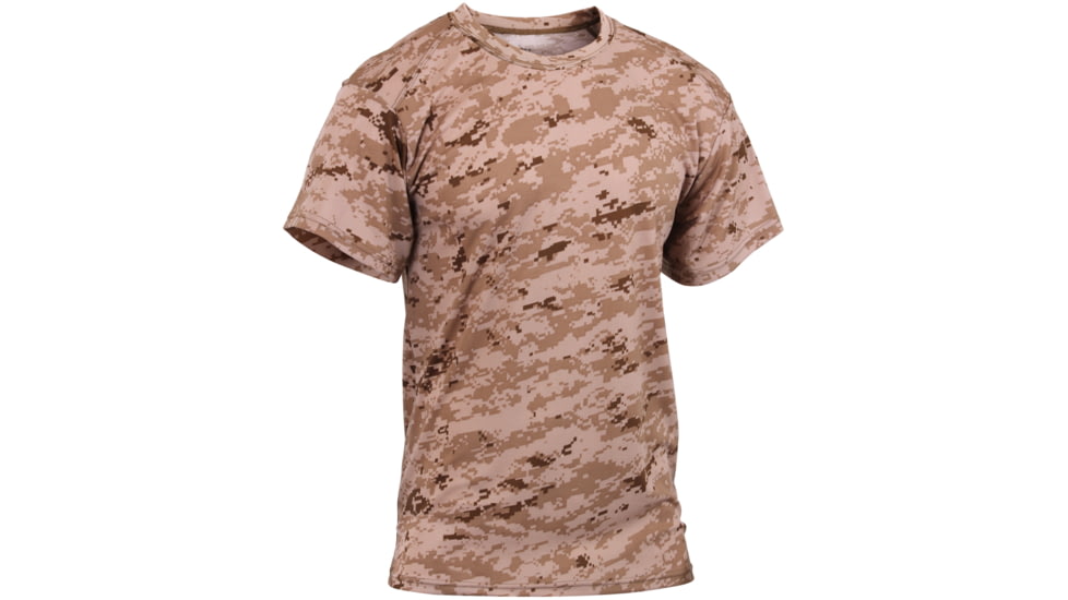 Rothco Polyester Performance T-Shirt, Mens, Desert Digital Camo, Medium, 44040-021