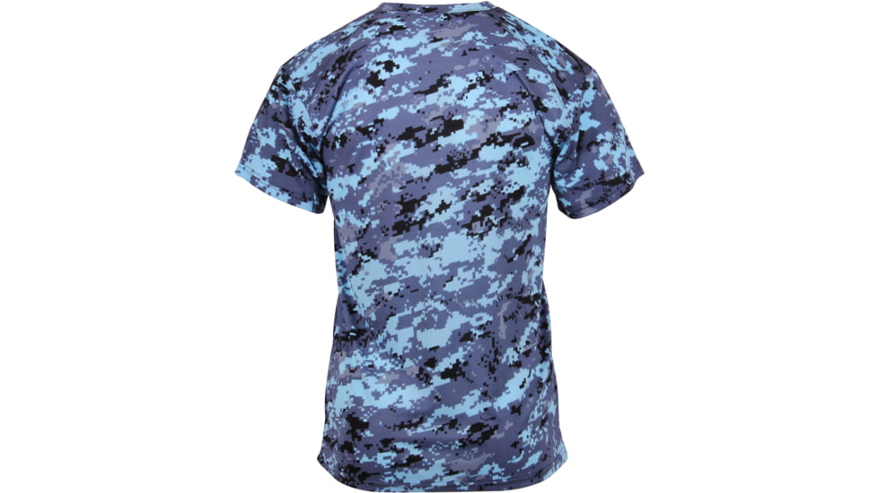Rothco Polyester Performance T-Shirt, Mens, Sky Blue Digital Camo, Large, 44030-031