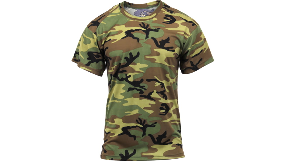 Rothco Polyester Performance T-Shirt, Mens, Woodland Camo, Extra Large, 44010-401