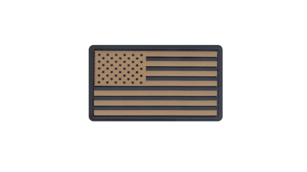 Rothco PVC US Flag Patch With Hook Back, Black-Khaki, Bulk Packaging, 27782-BlackKhaki-BulkPackaging