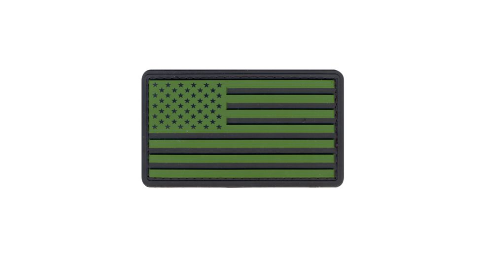 Rothco PVC US Flag Patch With Hook Back, Black / Olive Drab, Bulk Packaging, 27783-BlackOliveDrab-BulkPackaging