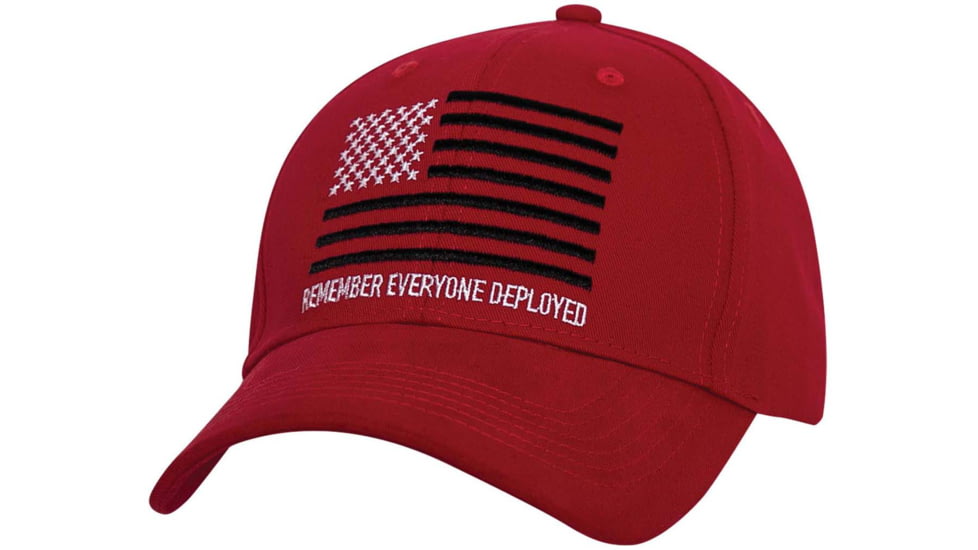 Rothco R.E.D. Remember Everyone Deployed Low Profile Cap - Mens, One Size, Red, 4964-Red