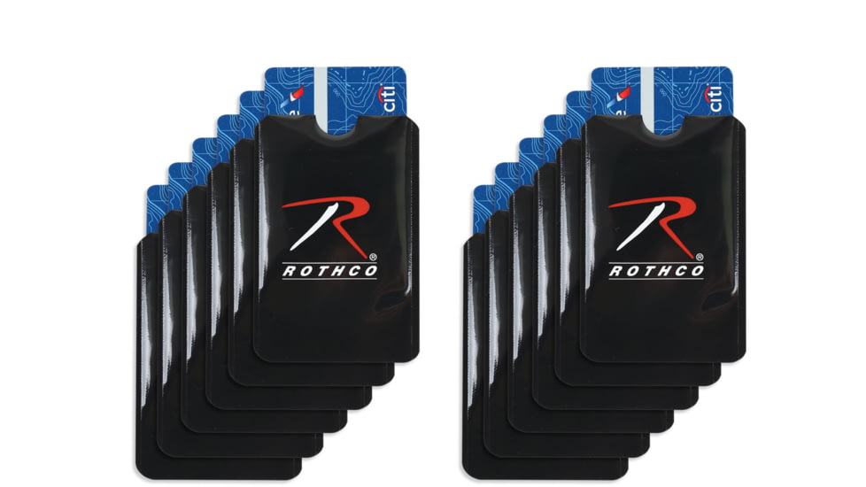 Rothco RFID Blocking Credit Card and Passport Sleeve, 12/Pack, Black, 1078