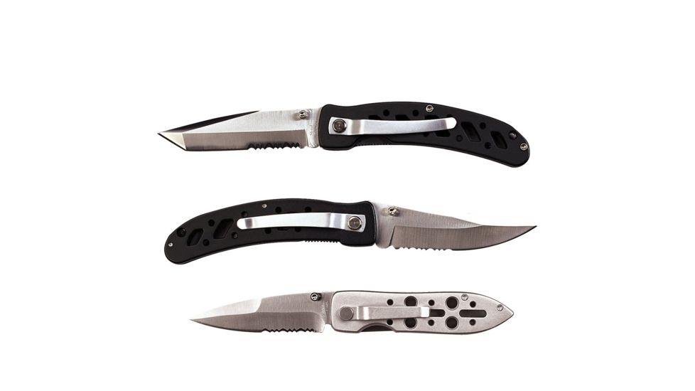 Rothco Samurai III Skeletal Handle Double-Edge Lockback Folding Knife, 3429