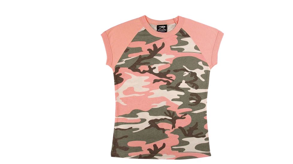 Rothco Short Sleeve Camo Raglan T-Shirt, Subdued Pink Camo, XL, 8079-SubduedPinkCamo-XL