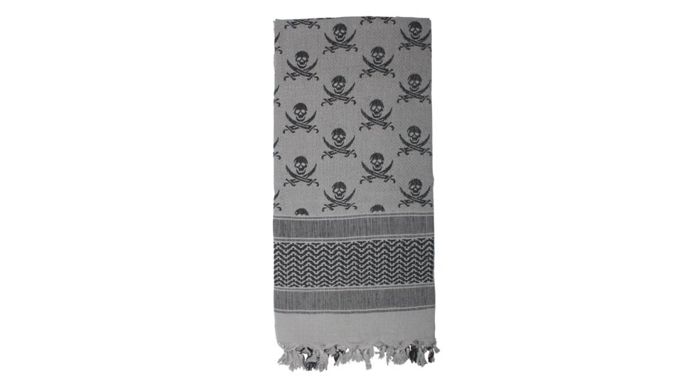 Rothco Skulls Shemagh Tactical Desert Scarf, Grey, 8539-Grey