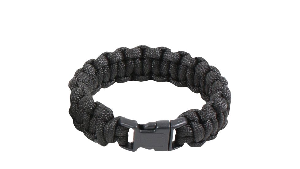 Rothco Solid Color Paracord Bracelet, Black, 9, 925-Black-9Inches