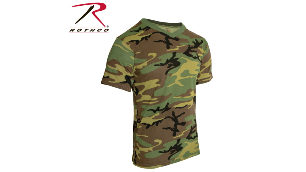 Rothco Camo V-Neck T-Shirt - Men's, Small, 3788-S