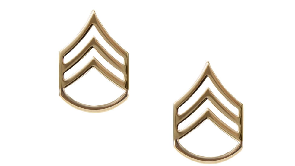 Rothco Staff Sergeant Polished Insignia, Gold, 1644