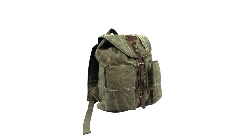 Rothco Stone Washed Canvas Backpack w/ Leather Accents, 9168