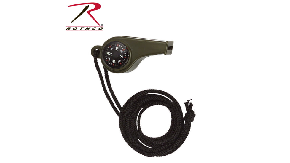 Rothco Super Whistle with Compass &amp; Thermometer 2440, Olive Drab, R9401-OliveDrab