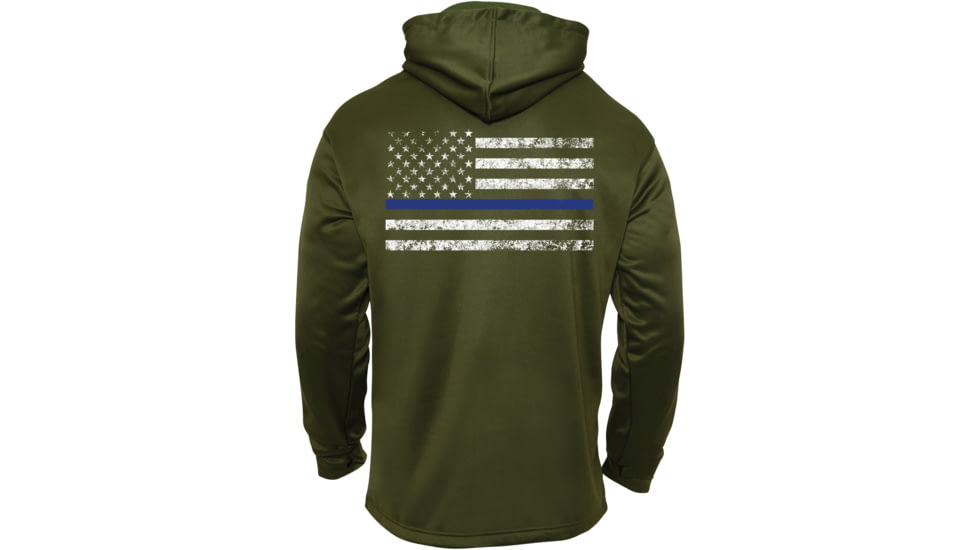 Rothco Thin Blue Line Concealed Carry Hoodie, Olive Drab, Extra Large, 52471-OliveDrab-XL